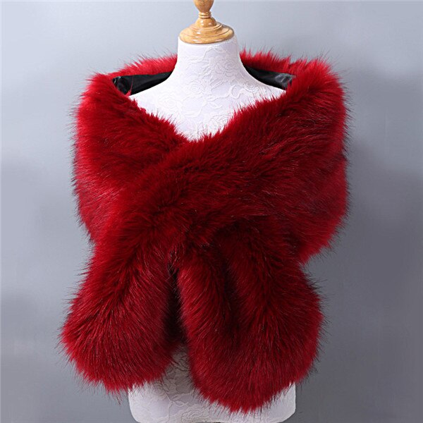 Bont Faux Winter Bolero Vrouwen Bruids Sjaal Bruiloft Cape In Voorraad Mantels Jas Jas Voor Avondfeest: 8