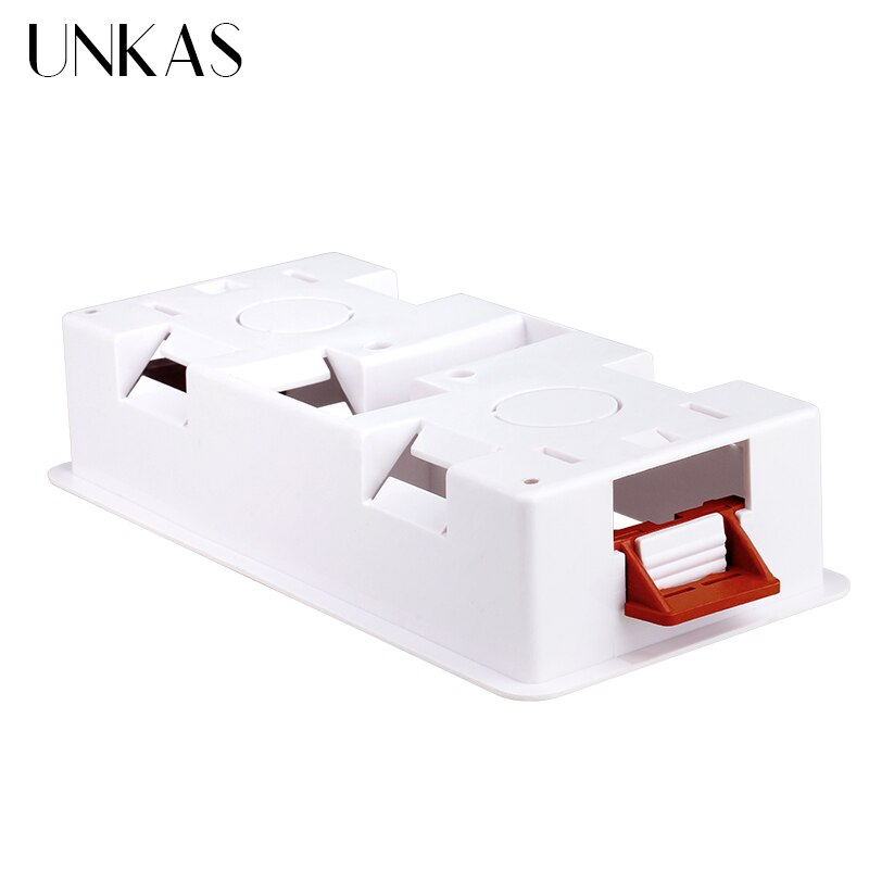 UNKAS-caja de montaje para tablero de yeso, zócalo de interruptor de pared de 34mm de profundidad, 86 tipos 2 Gang 172mm