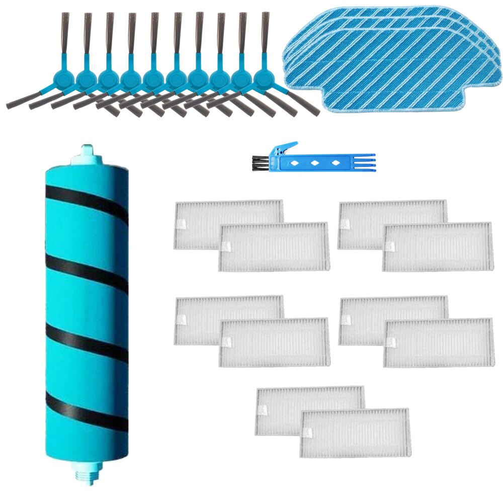 Filtro HEPA para Cecotec Conga 5090 6090 7090 Robot aspirador, cepillo de rodillo, cepillos laterales, piezas de repuesto para mopa: 02