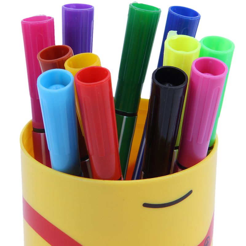 12 Kleuren Marker Set Markeerstift Briefpapier Sketch Markers Wasbare Aquarel Pennen Voor Kinderen Populaire Art Supplies