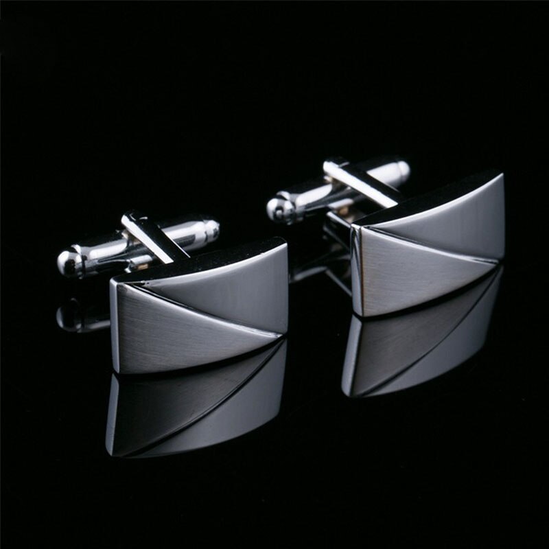 Luxury Classic Business Square Brush Men Cufflinks Tie Clips Set Plating Necktie Pin Tie Bars Clip Clasp