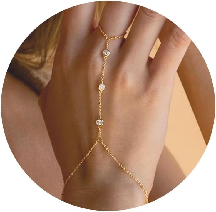 Cadena de mano de oro para mujer Pulseras chapadas en oro para mujer Pulseras de plata Cadena de mano, de joyería de plata para mujer Navidad