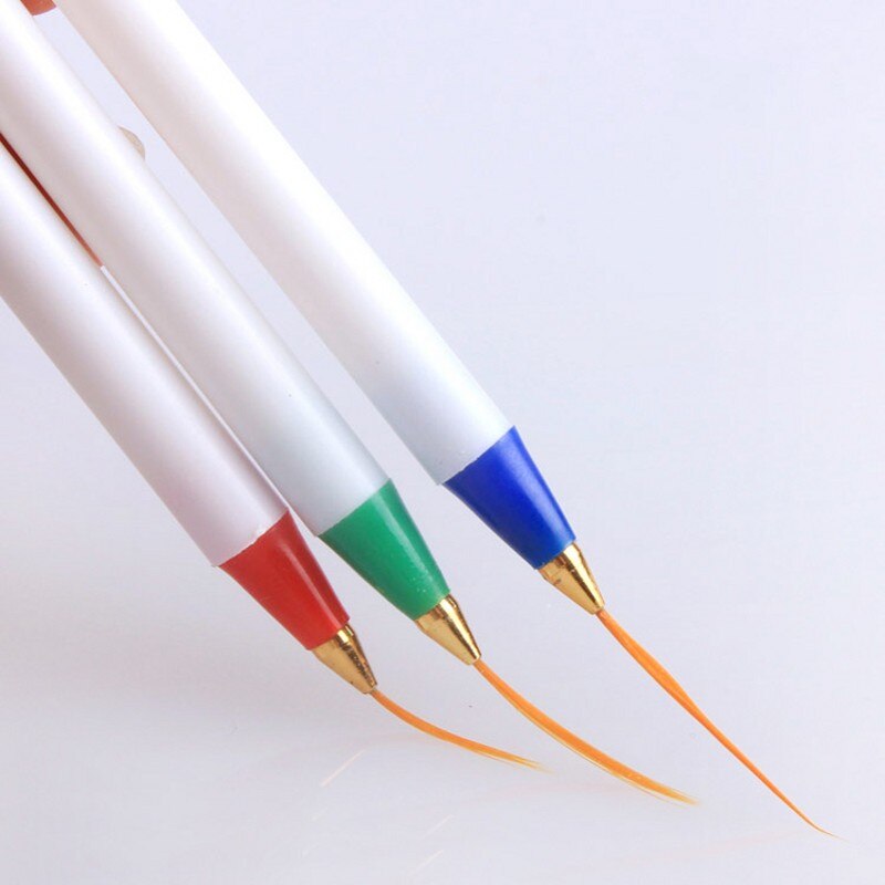 NICENEEDED 3er Set Nail Art Liner Pinsel – Für Präzise Linien & Details Auf Nägeln (Gelb, Lila, Blau)