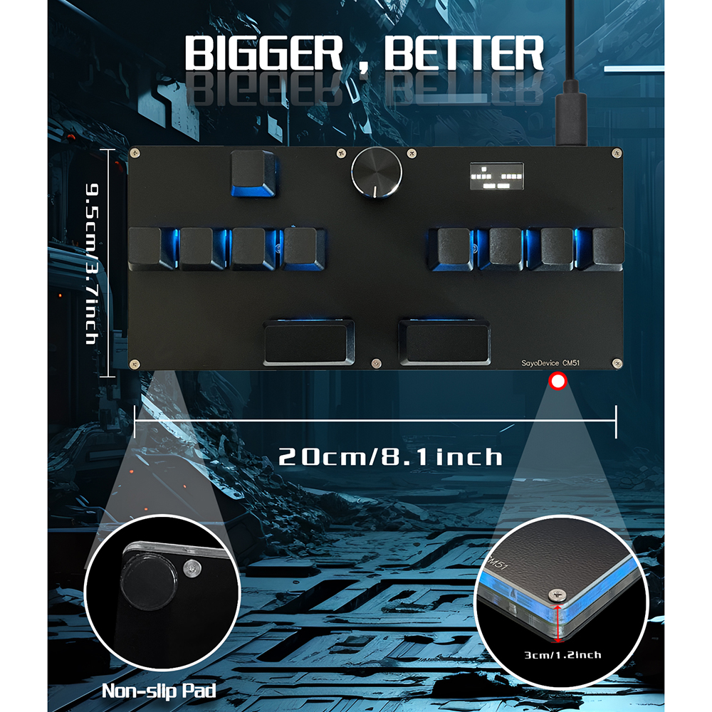 CM51 SayoDevice OSU DJ MAX OUTEMU/Gateron Schakelaars Snelle Trigger Magnetische Schakelaars Toetsenbord Met Knop Scherm Kopiëren Plakken Shotcut