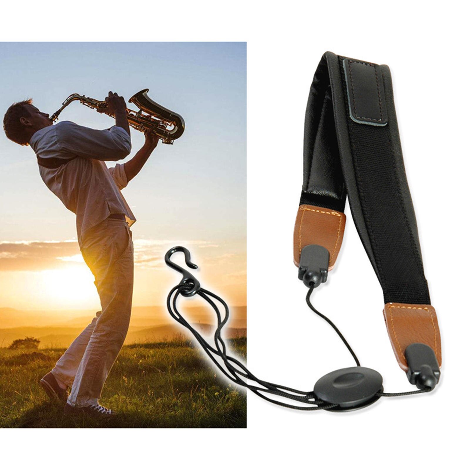 Verbreed Saxofoon Strap One-schouder Strap Comfortabele Schouder Saxofoon Harnas Schouder Harnas Haak Band Voor Kind Volwassen
