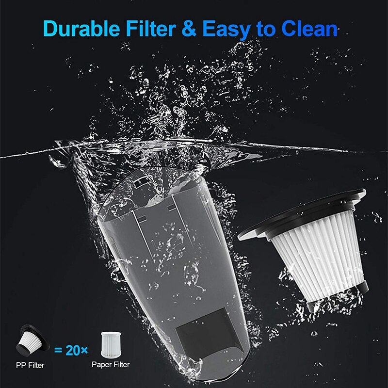 Portable Cordless Handheld Vacuum, Strong Suction Powerful USB Rechargeable Lightweight Vac Wet Dry Vacuum Cleaner