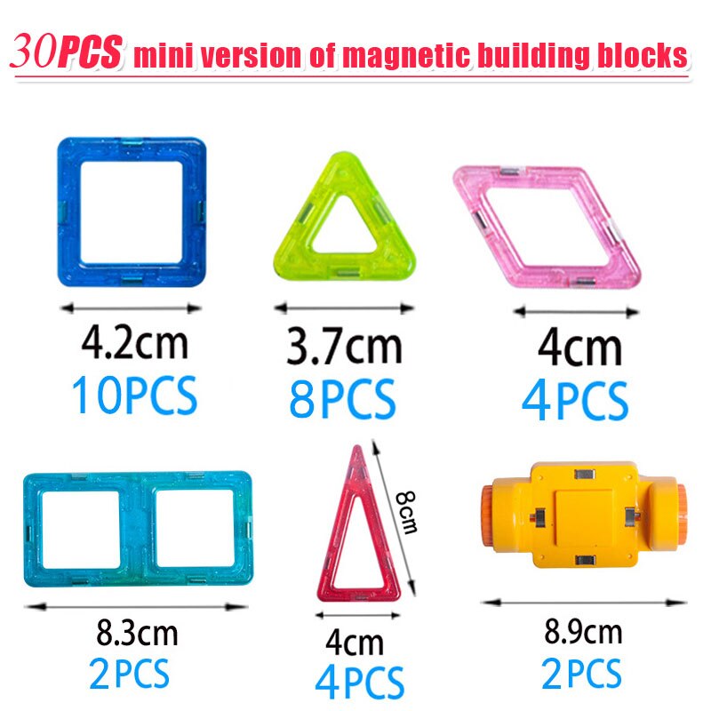 30-180 stks/set Mini Magneet Speelgoed Bouwstenen Magnetische Constructie DIY Educatief Blokken Speelgoed Spelletjes Voor kinderen: 30 pieces