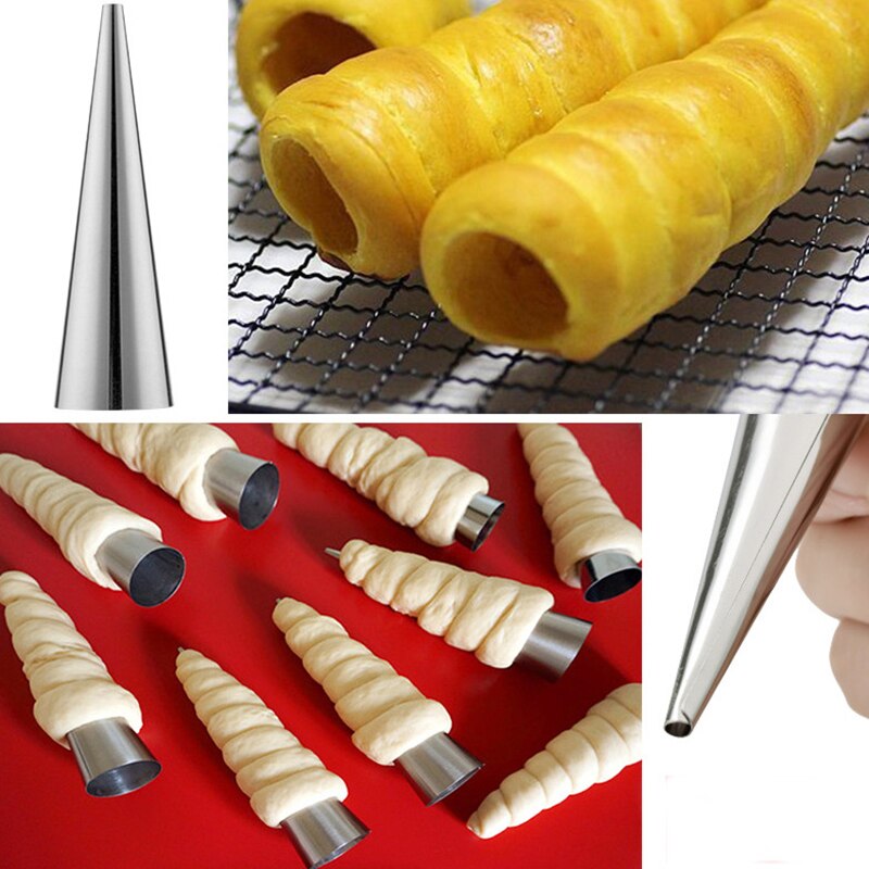 Moule Croissant cuisine inox cônes de cuisson corne pâtisserie rouleau gâteau moule spirale cuit Croissants Tubes Cookie outil