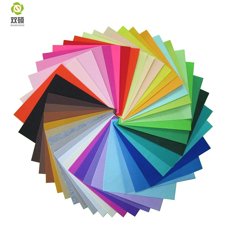 Shuanshuo Mix Colors 100% Polyester Nonwoven Felt Fabric For DIY Sewing Carfts40PCS/lot 30CM*30CM N-40