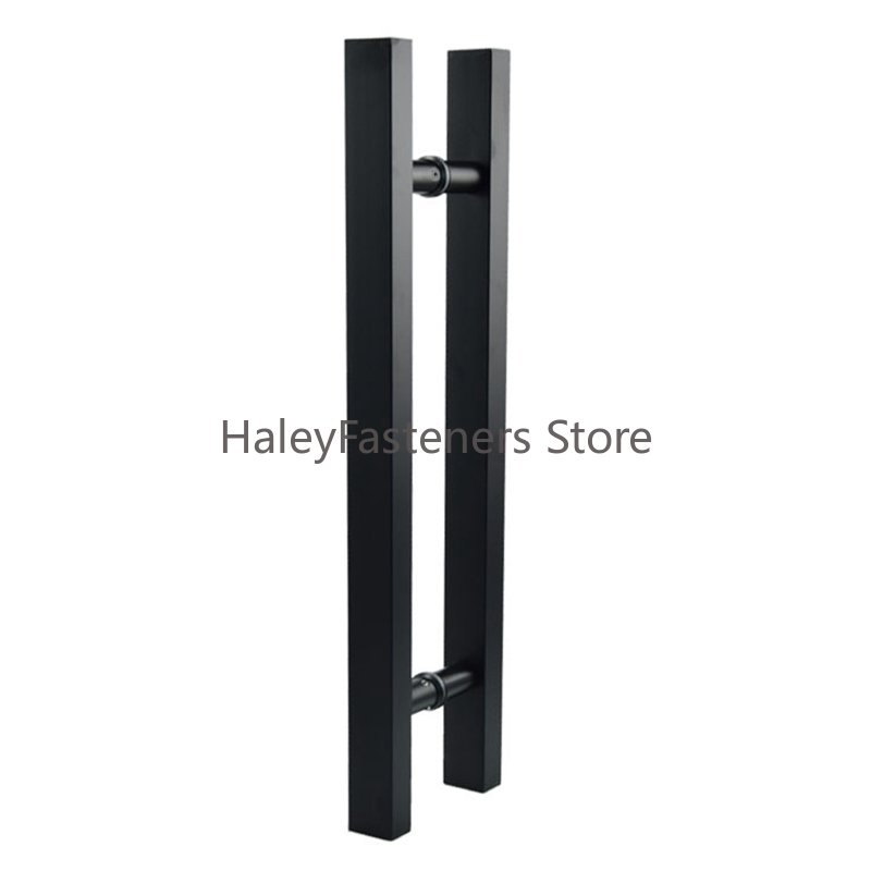 Manija de puerta de vidrio/madera de acero inoxidable negro mate
