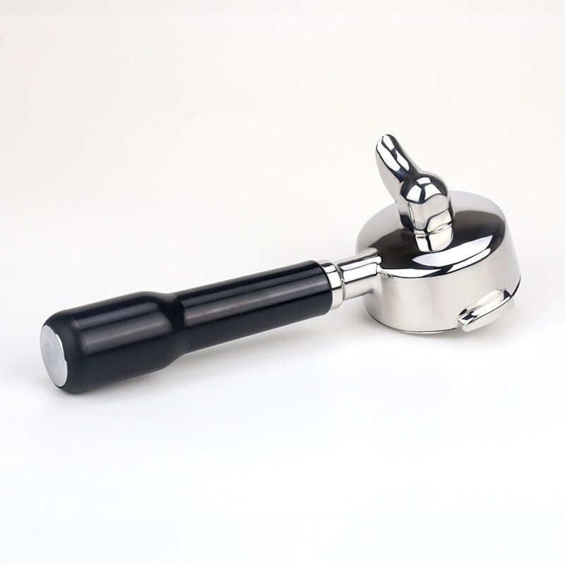 E61 bundløs portafilter 58mm enkelt to mundinger 304 rustfrit stål træhåndtag 바텀 리스 포터 필터 القاع espressomaskine tilbehør: Enkelt mund abs