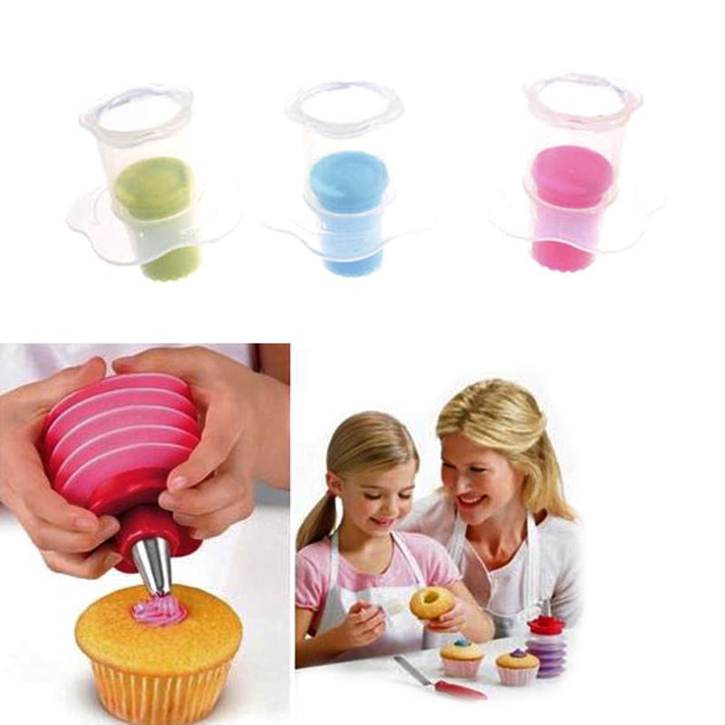 Utensilios de plástico para hornear Cupcake Core removedor pastel Cupcake émbolo Corer DIY pastel divertido juguetes hacer torta Juego de Herramientas de cocina accesorios para hornear