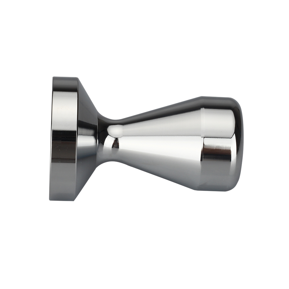 Recapa de hierro sólido de 51mm con Base cromada de café Tamper para máquinas de café expreso prensa de Color plateado