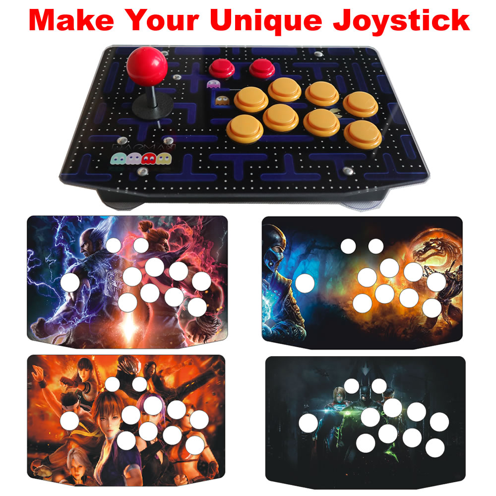 RAC-J500S-Joystick Arcade de 10 botones, Panel acrílico con cable USB para PC