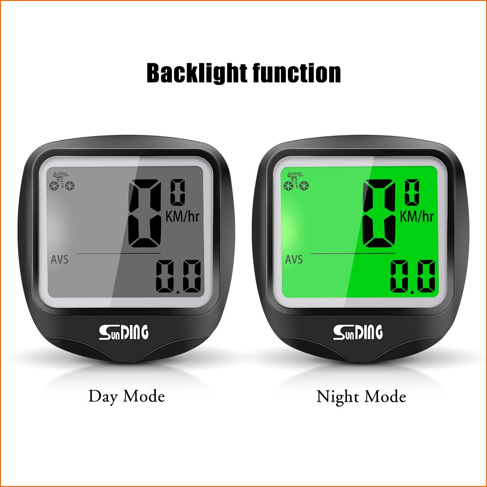 Sunding Bicycle Computer Bike Speedometer Wireless Cycle Stopwatch Computers Cycling Odometer LCD Backlight Digital SD-568