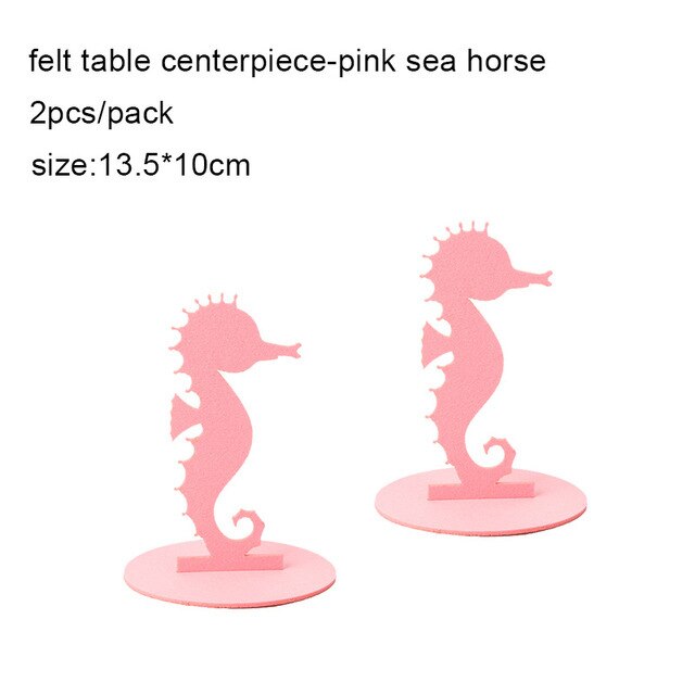 2 stk diy havfrue tema filt borddekorasjon til under havet tema låve/voksne bursdagsfest baby dusj festutstyr: Rosa sjøhest