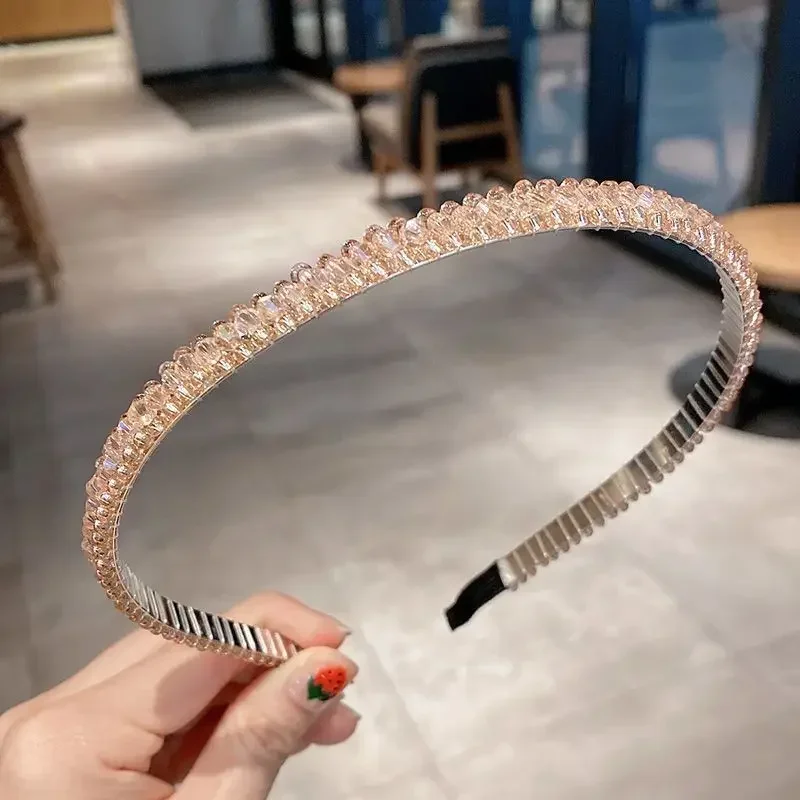 Koreaanse Crystal Bezel Hoofddeksels Vrouwen Hoofdband Meisjes Vintage Haarbanden Brede Haarband Hoepel voor Bruiloft Haaraccessoires: Rood