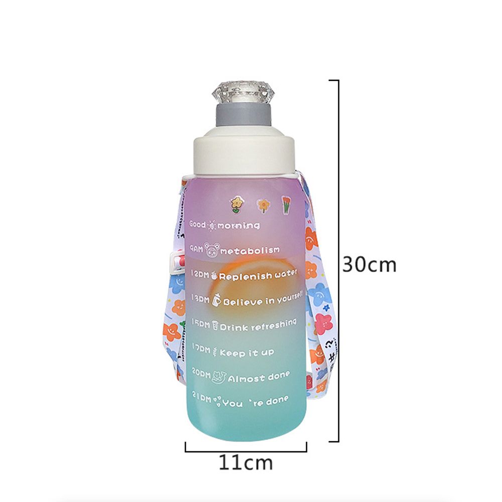 Báscula de tiempo esmerilada para estudiantes, botella de agua de plástico, taza de paja de gran capacidad, 18L