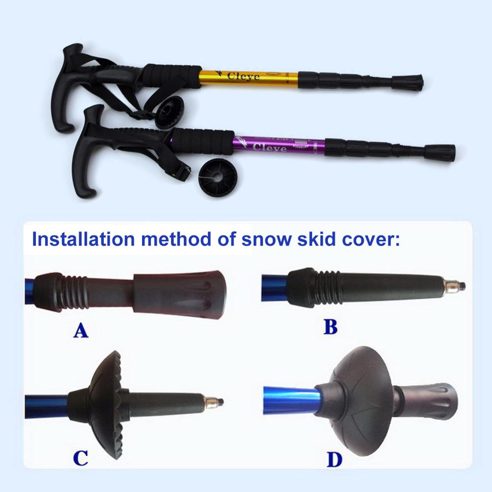 55-110cm Camping Walking Stick Adjustable Hiking Trekking Pole Telescopic Foldable 4-section Shock Outdoor Trekking Hiking Stick