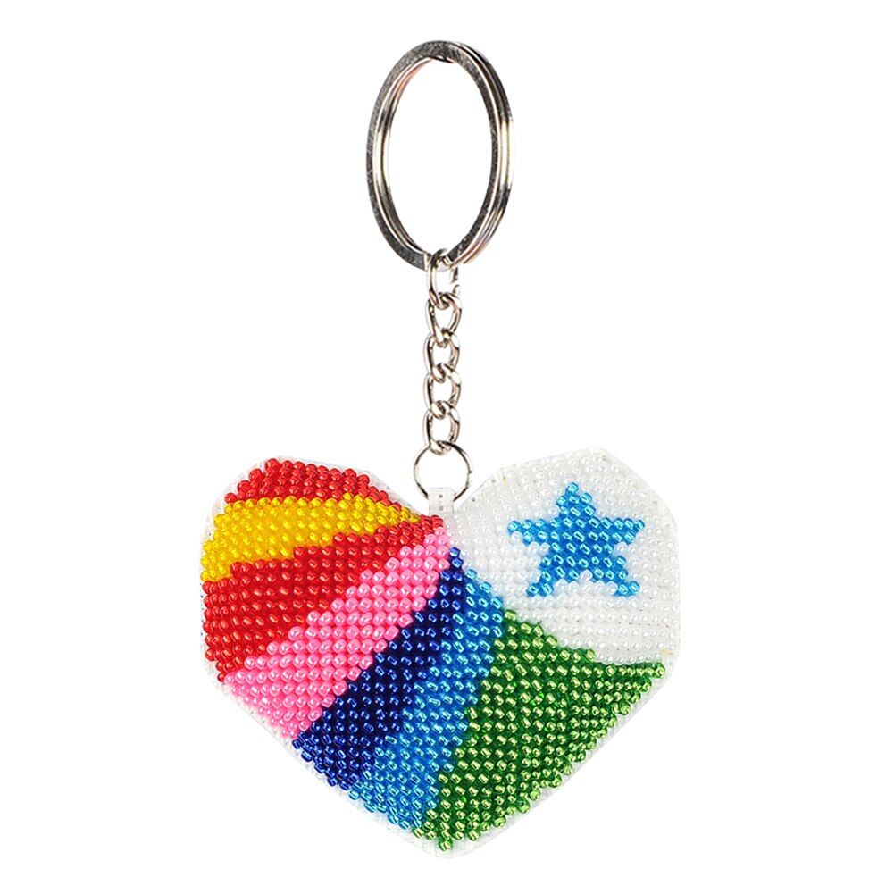 Llavero con pintura de diamante 5D, colgante bordado de diamante de imitación especial, Kits de artesanía DIY, accesorios de llavero de punto de cruz: 02