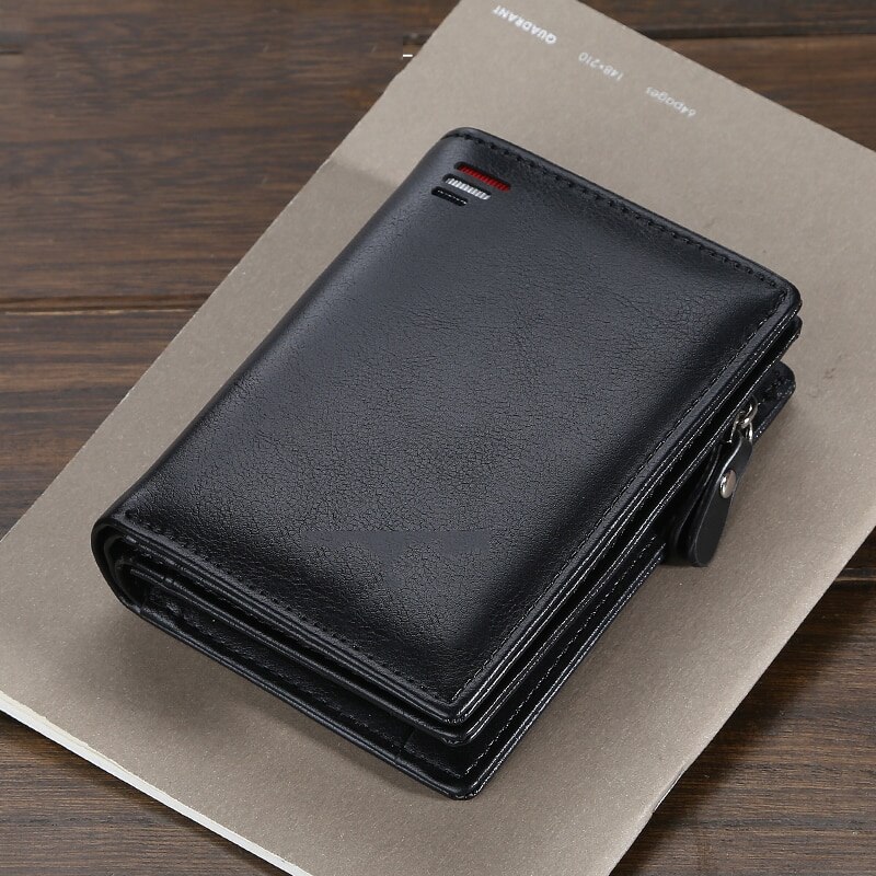 Men Wallets Minimalist Luxury Card Holder Purse Multifunction Leather Wallet For Male Zipper Wallet With Coin Pocket