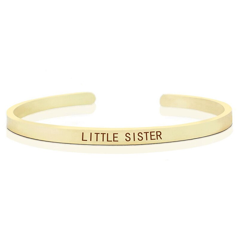 Beste Freund & Schwestern Armbinde Gold Farbe Gravierte Manschette Armbinde Armreif Kleine Schwester Große Schwester Schmuck Geburtstag