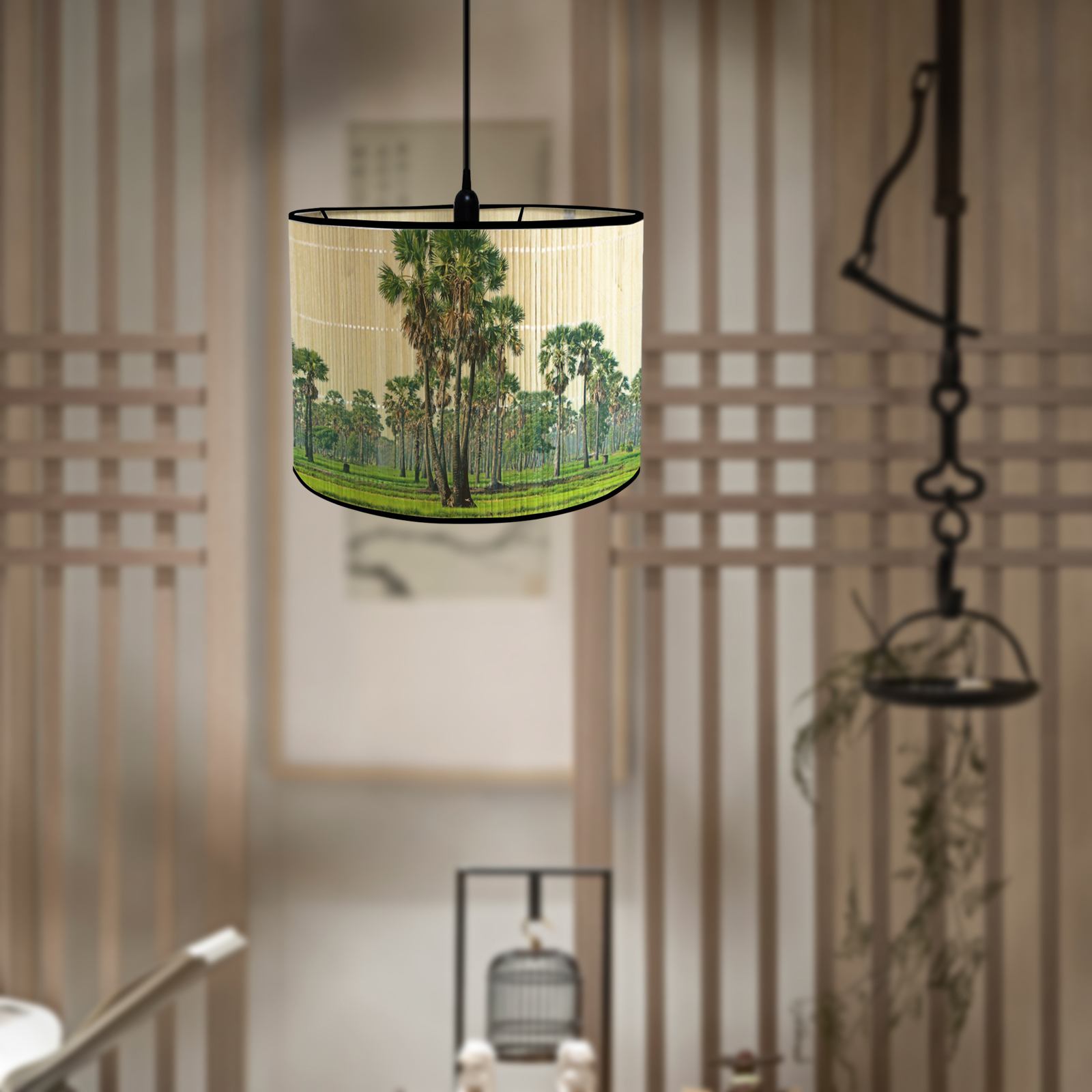 Drum Lampenkap E27 Slaapkamer Lampenkap Bamboe Lampenkappen Kroonluchter Lamp Lampenkap Voor Staande Lampen Hangende Bedlampjes