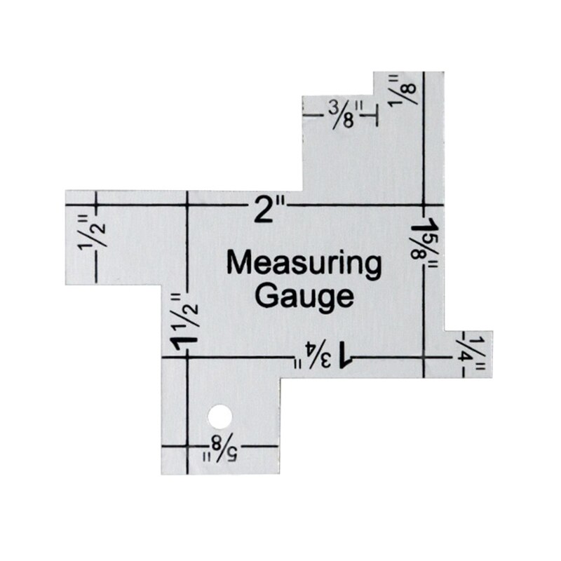Multi-purpose Measuring Gauge Aluminum Ruler Irregular Sewing Ruler Thickness Measuring Gauge for Patchworks Quilting