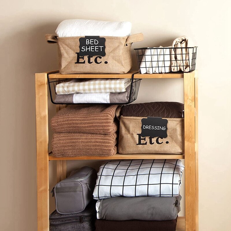 32 Pieces Basket Labels Clips and Pens Set, Includes 32 Pieces Kitchen Clip Label Holder and 2 Pieces Chalk