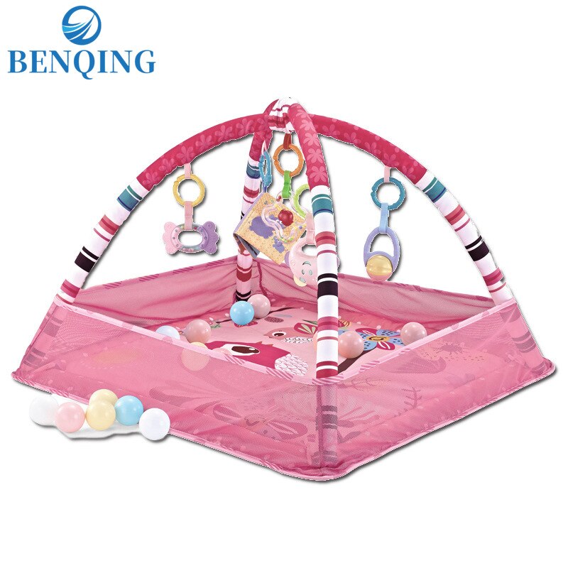BENQING Foldable Baby Crawling Game Blanket 0-36 Months Enlightenment Toys Baby Multifunctional Fence Fitness Rack WR156