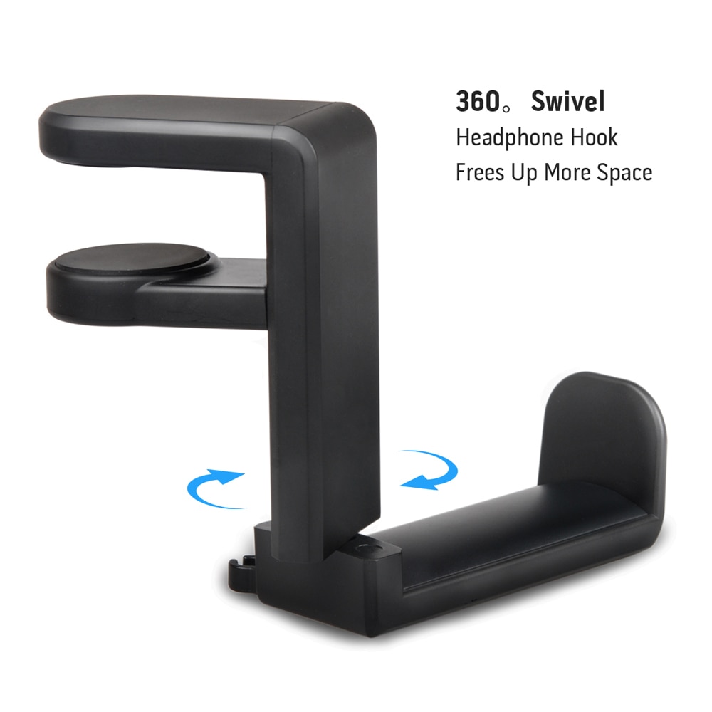 Pc spilling hodetelefon krok holder henger montere headset stativ med justerbar &amp; roterende armklemme skrivebordsfeste universell posebrakett
