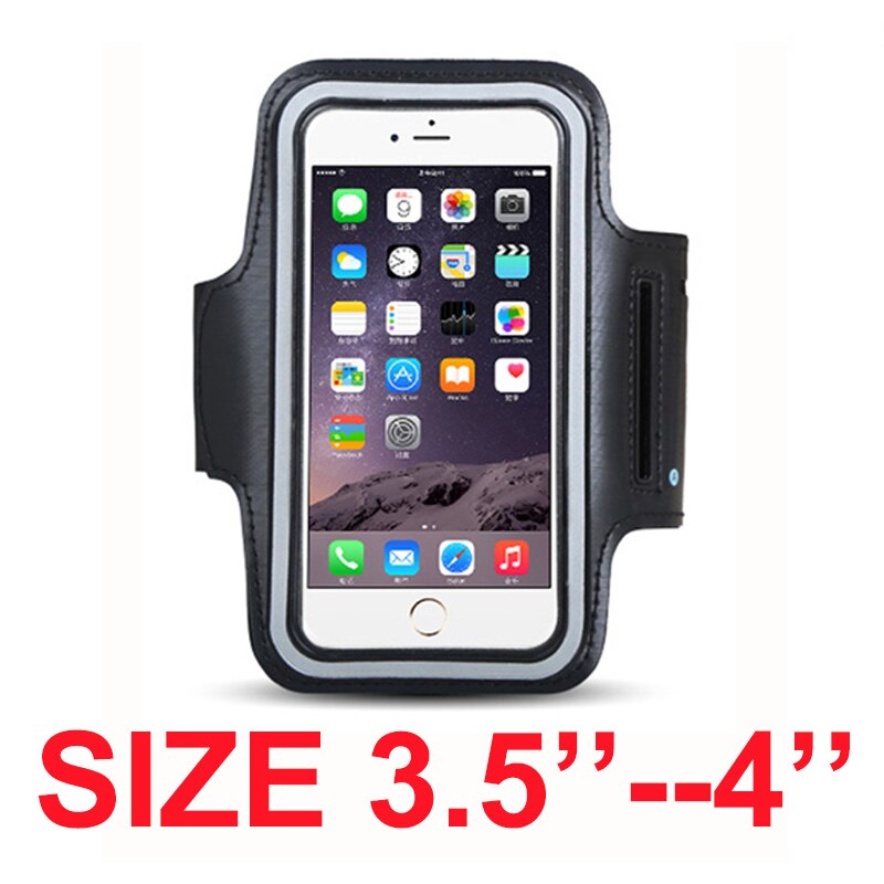 Arm band pouch bag case for samsung huawei xiaomi phone case Running Outdoor Armband Sports Accessories 4.5'' 4.7'' 5.5'' 6 inch: Size 3.5--4 (black)