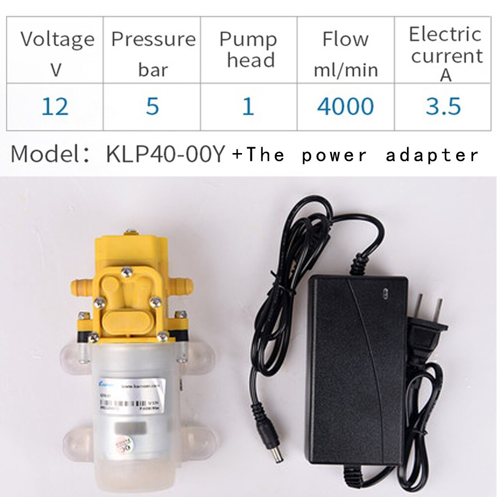 kamoer Micro Diaphragm Pump KLP40 Small Type 12v Pump Water Pump Booster Pump High-Pressure Spray Pump Sea Water Pump: 12V KLP40-00Y-01