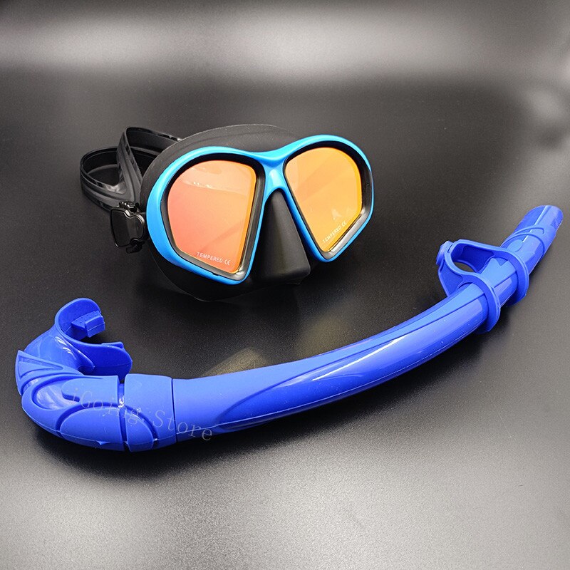 Mirror Low Volume Scuba Diving Mask And Snorkel Set Antifog Underwater Dive Mask for Freediving Spearfishing Scuba