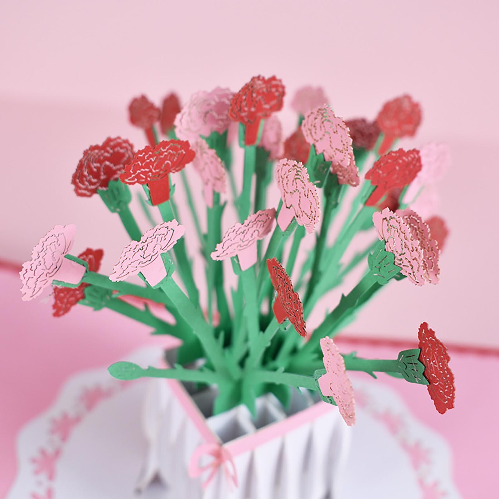 Carte de vœux Pop-up à fleurs 3d, 3G, pour fête des mères, fête des pères, remise de diplôme, mariage, anniversaire, bien-être, compassion