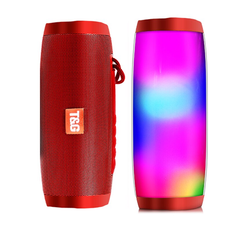 Wireless Bluetooth Speaker Portable Speaker Powerful High BoomBox Waterproof Outdoor Bass AUX HIFI TF FM Radio with LED Light: TG157 Red