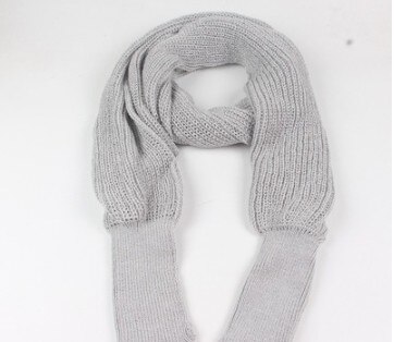 Herfst Sjaal Deken Vrouwen Effen Kleur Gebreide Trui Tops Sjaal Met Mouwen Wrap Winter Warme Sjaal Sjaals: gray
