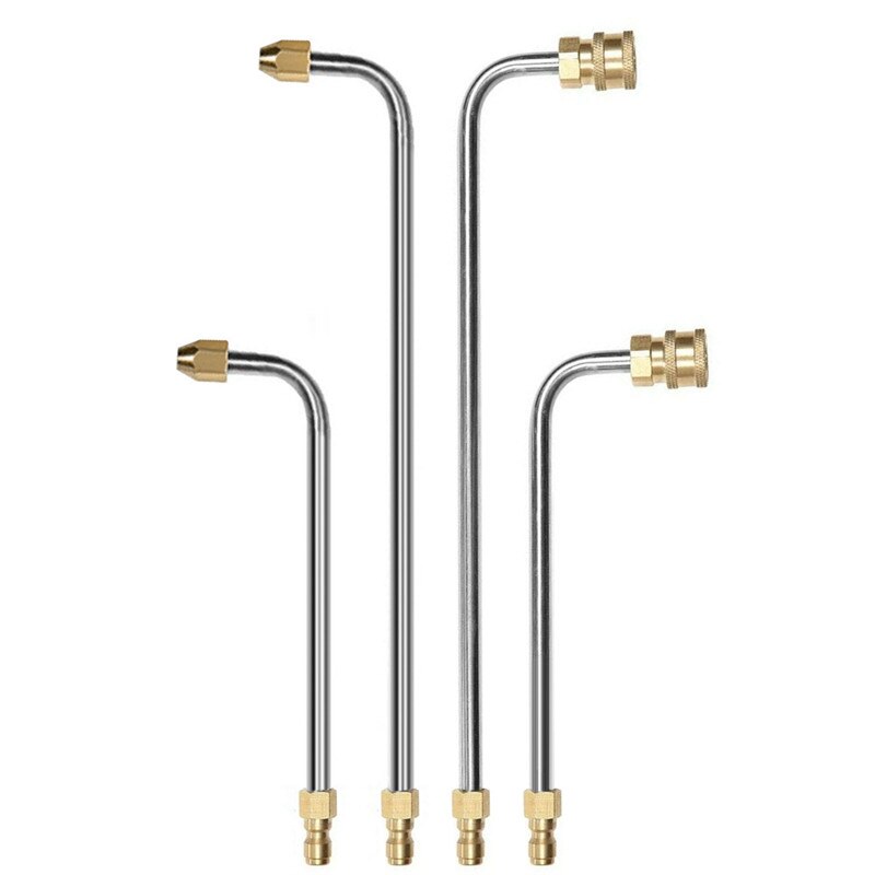90 Degrees Curved Rod Washer Gutter Cleaner Attachment Pressure for Lance Wand 1/4 Inch Quick Connect