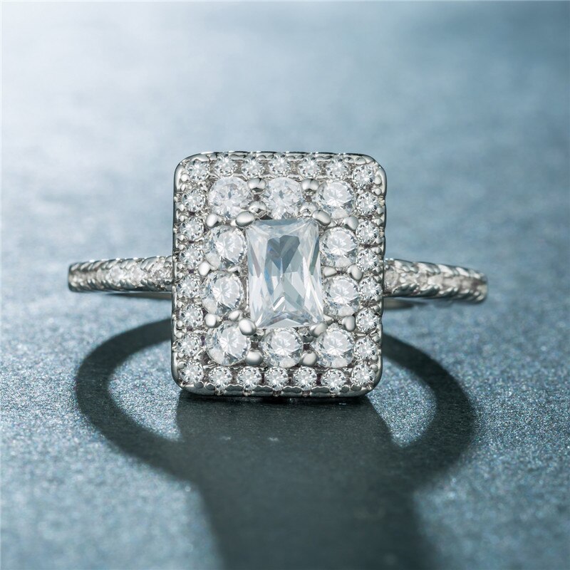 Huitan Wedding Bands With Micro Paved Trendy Engagement Bridal Ring For Women Brilliant Crystal Factory Direct