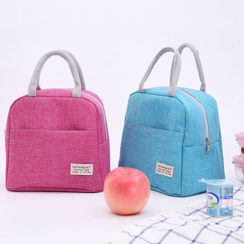 Cation Women Portable Lunch Bags Waterproof Zippe Student Bento Box Thermo Office School Picnic Cooler Handbag