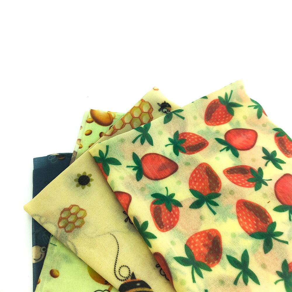 Herbruikbare Bijenwas Voedsel Wraps Wasbare Voedsel Opbergzakken Biologische Bijenwas Doek Wrap Silicone Voedsel Wrap Vervanging Voor Sandwich