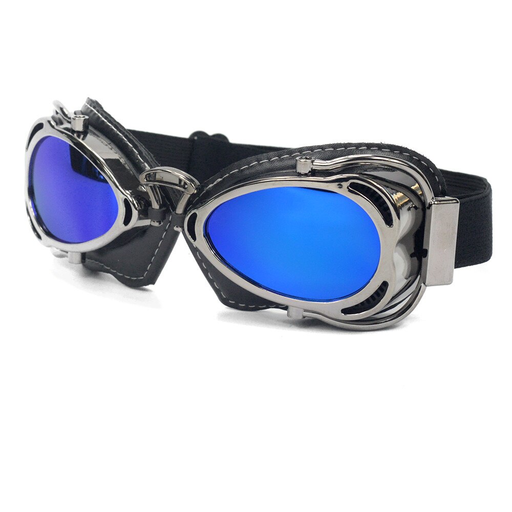 Gafas de motociclista para hombre, lentes de protección para casco de motocicleta, 6 colores, Retro, Vintage, para Harley, Bobber, Chopper: Blue
