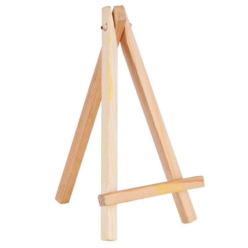 24 Pack Mini Wood Display Easel Wood Easels Set for Paintings Craft Small Acrylics Oil Projects