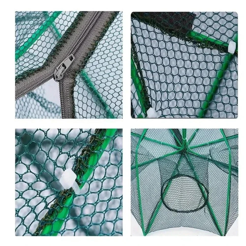 6/8/10/20 Holes Net for Fishing Tackle Folding Cage Crayfish Catcher Casting/Fish Network Crab/Crayfish/Shrimp/Smelt/Eels Traps