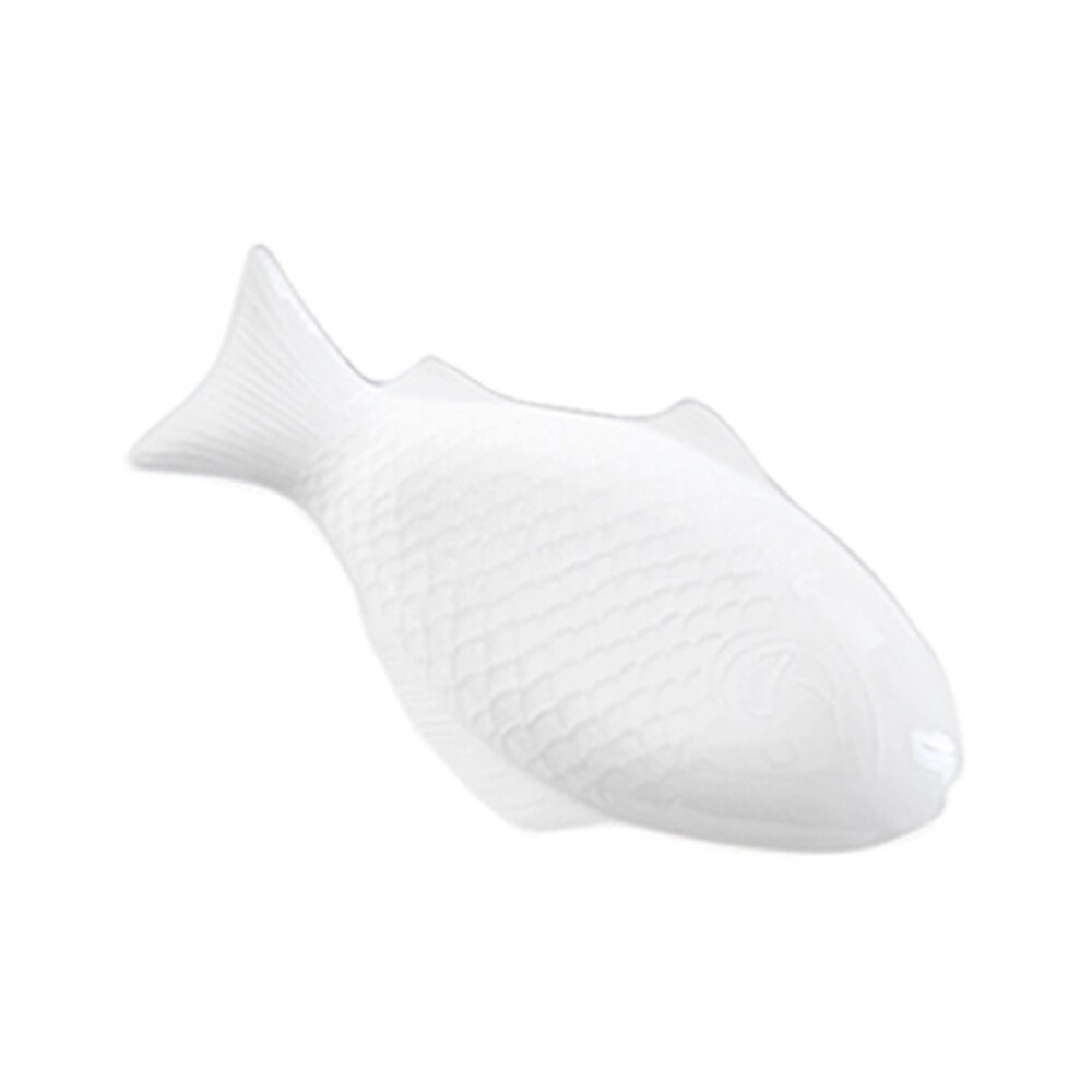 1pc- plader keramisk service snack opbevaring fiskepande til restauranter sammenkomster hjemmefest: Hvid / 27.8 x 14.5cm