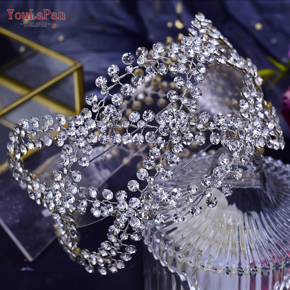 TOP QUEEN HP243 fascia da sposa copricapo da sposa strass donna diadema gioielli per capelli da sposa regina copricapo sposa fatta a mano diadema