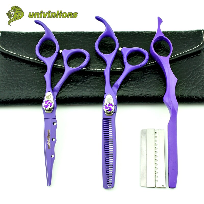 6" purple teflon hair scissors barber shears razor scissors haircut hairdressing scissors hairdresser supplies