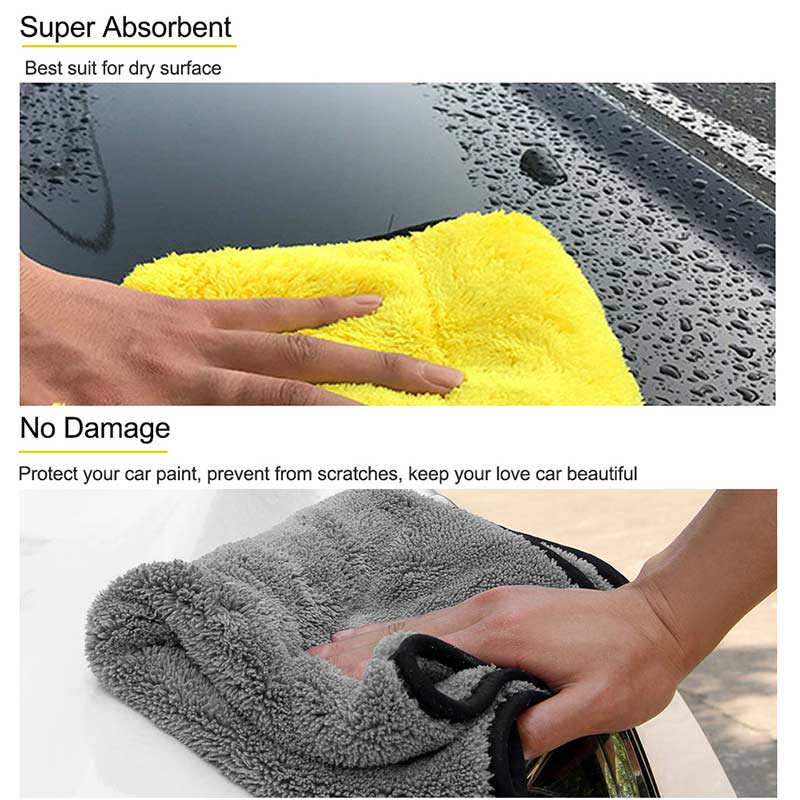 Autopleie supertykk plysj mikrofiber bilvoks og poleringshåndkle for bilpleiedetaljer mykt mikrofiberhåndkle