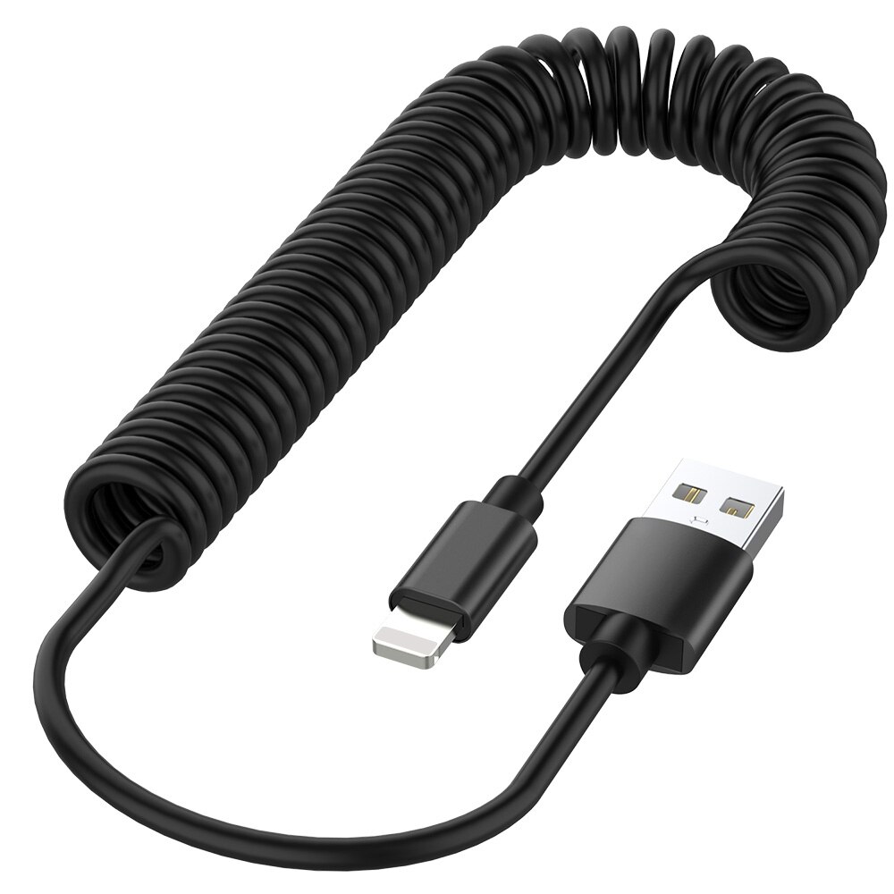 Câble Micro USB Type C à 8 broches, rétractable, pour recharge rapide et transfert de données, cordon adaptateur, compatible avec iPhone X et Samsung S9