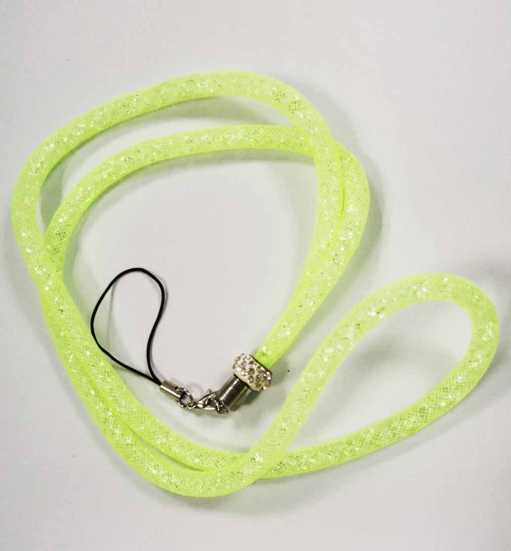 Honing Universal Crystal Bling Riem Lange Luxe Nek Lanyard Mobiele Telefoon Mobiele Telefoon Riem Hang Chain Key Id Pass Card: green